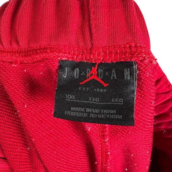 Jordan Men’s XXL Red Joggers Sweatpants Tie Waist Pockets Dri Fit Bottoms Pants - Picture 7 of 9